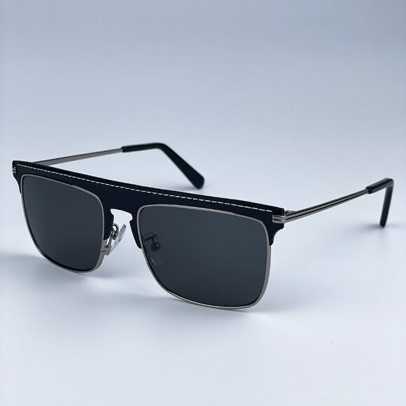 NEW Loewe LW40006U 20A Metal Black Leather Grey Aviator Unisex Sunglasses main image 4